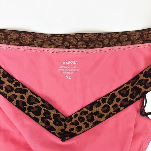 Tularosa Bavaro Bikini Bottoms In Coral And Leopard Women's Size XL NWT - Picture 5 of 8